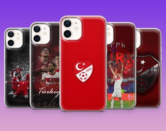 Turkey Football Phone Case Türkiye Team Soccer Cover for iPhone 17Pro,16,15,14,13,12, Samsung S26, S25, S24, S23Fe, A16, A56, Pixel 10, 9Pro