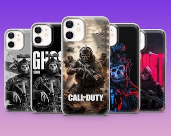 Funda para teléfono Call of Duty, funda para juegos COD Warzone para iPhone 17 Pro, 16, 15, 14, 13, 12, Samsung S26, S25, S24, S23 Fe, A16, A56, Pixel 10, 9 Pro