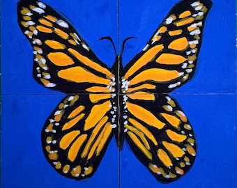 Butterfly Tile Partial Paintings Miniature