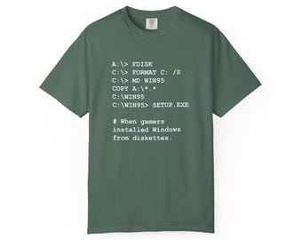 Retro Gamer T-Shirt, Floppy Disk Install Funny 90s PC Tee