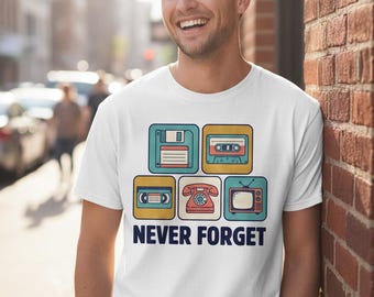 Retro Tech Collage T-Shirt, 80s 90s Nostalgia Gadgets Tee