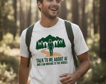 Don't Talk to Me About AI T-Shirt, Anti AI Funny Cartoon Couple Tee, Tech Humor Gift