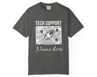 Tech Support T-Shirt, Personalized IT Network Gift, Circuit Board Print Tee
