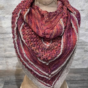 Beautiful Pink & Grey Multi-Colored Triangle Scarf/Wrap