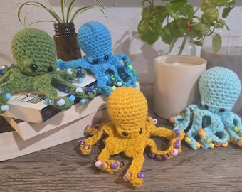 Tiny Fidget and Sensory Octopus Toy - Custom Colors and Combos Available
