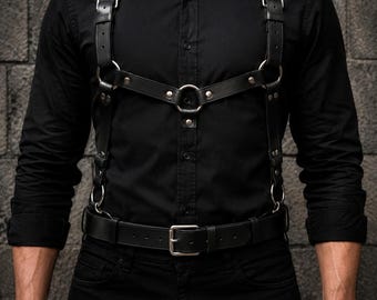 Gothic Leather Chest Harness Belt | Punk Adjustable Body Accessory