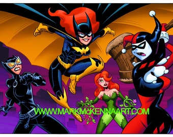 Bat-Girl vs. Harley Quinn, Cat-Woman, and Poison Ivy