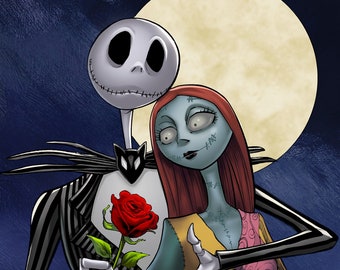 Jack and Sally with red rose