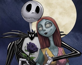 Jack and Sally with black rose