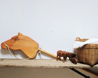 wooden horse toy stick