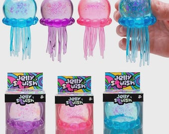 NeeDoh Fuzz Ball Jellyfish Squishy Toy: Random Color Stress Relief (Blind Box)