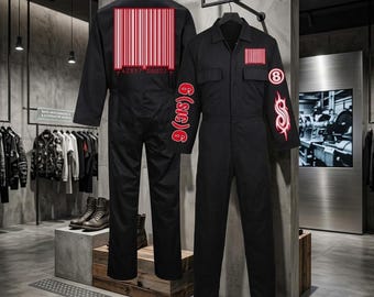 2000 Slipknot Inspired Jumpsuit: Barcode Halloween Cosplay Coverall