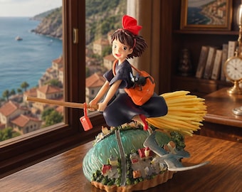 Kiki Witch Figure with Jiji Cat (Studio Ghibli Anime Collectible)