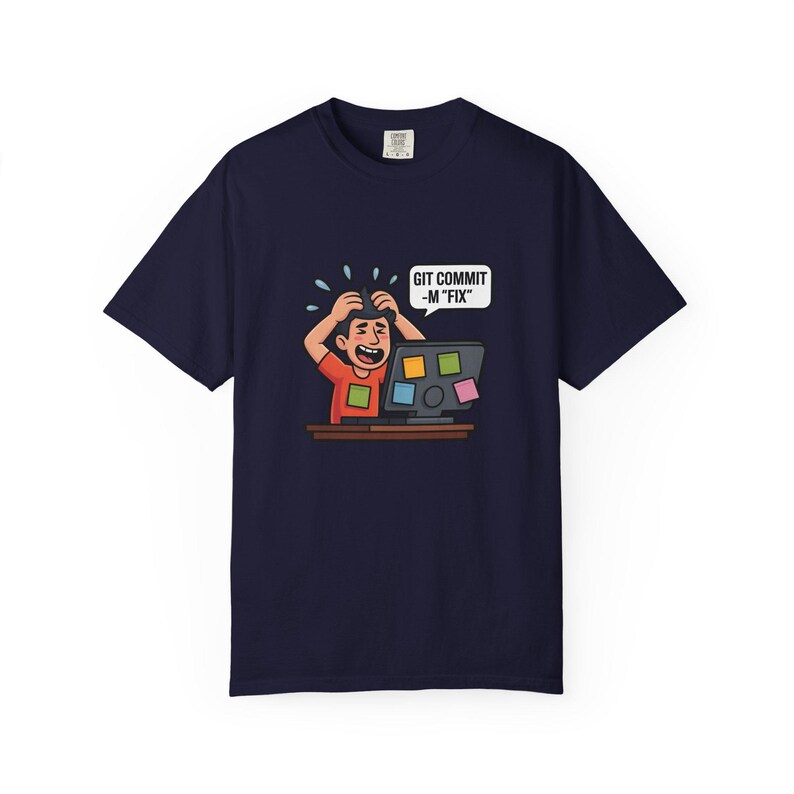Camiseta Git Commit -m Fix, regalo divertido para programadores, camiseta para codificadores, regalo para desarrolladores de software, camiseta con humor de Git, regalo para ingenieros de software, camiseta para desarrolladores imagen 7