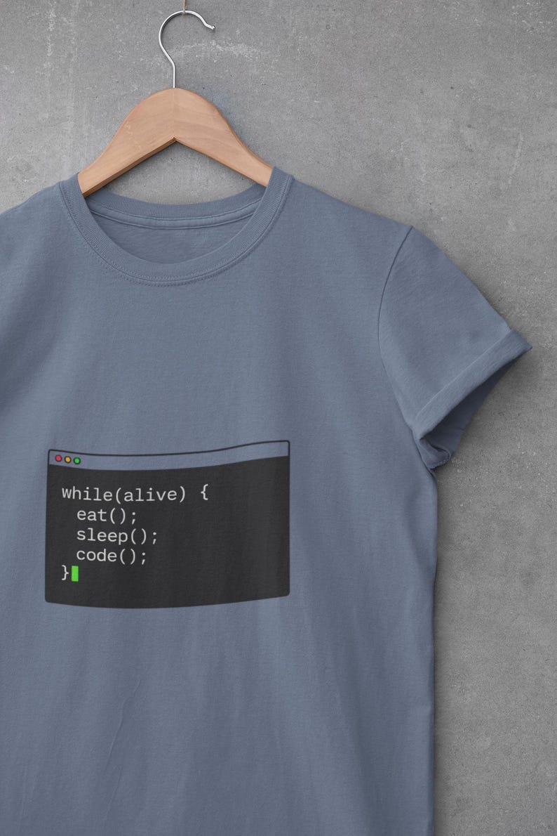 Camiseta "Comer, dormir, programar, repetir", regalo divertido para programadores, camiseta para codificadores, regalo para desarrolladores de software, camiseta de programación, regalo para ingenieros de software, camiseta para desarrolladores imagen 1