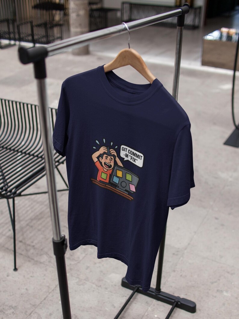 Camiseta Git Commit -m Fix, regalo divertido para programadores, camiseta para codificadores, regalo para desarrolladores de software, camiseta con humor de Git, regalo para ingenieros de software, camiseta para desarrolladores imagen 2