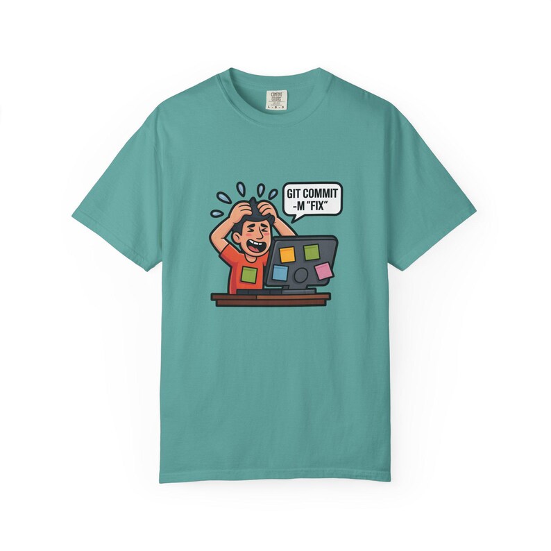 Camiseta Git Commit -m Fix, regalo divertido para programadores, camiseta para codificadores, regalo para desarrolladores de software, camiseta con humor de Git, regalo para ingenieros de software, camiseta para desarrolladores imagen 5