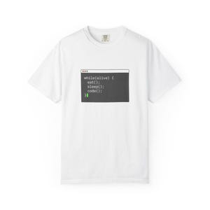 Camiseta "Comer, dormir, programar, repetir", regalo divertido para programadores, camiseta para codificadores, regalo para desarrolladores de software, camiseta de programación, regalo para ingenieros de software, camiseta para desarrolladores imagen 2