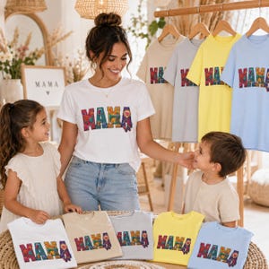 Mama floral letters T-Shirt | Sewing, Buttons & Heart Patch design