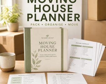 Moving House Planner Printable PDF | Packing Checklist, Moving Day Organiser and New Home Binder