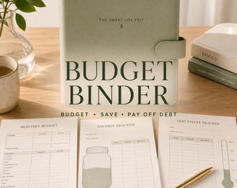 Minimalist Budget Binder PDF | Finance Planner, Savings Tracker, Debt Payoff (Digital Download)