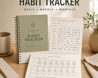 Fillable Habit Tracker Planner | Daily, Weekly, Monthly Routine (PDF)