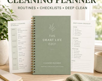 Cleaning Planner Printable PDF | Household Schedule, Deep Clean Checklist, Routine Tracker and Excel Dashboard
