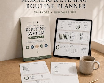Morning & Evening Routine Planner | Fillable PDF Habit Tracker (A4, US Letter)