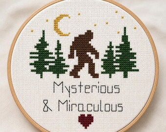 Emotional Support Cryptid: Bigfoot Cross Stitch Pattern