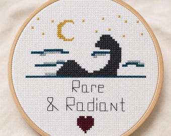 Emotional Support Cryptid: Loch Ness Monster Cross Stitch Pattern