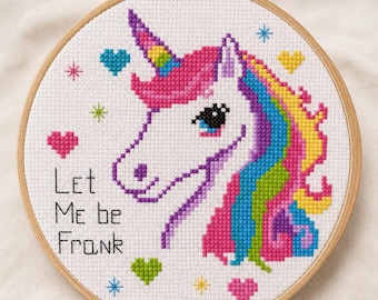 Let Me be Frank Unicorn Cross Stitch Pattern