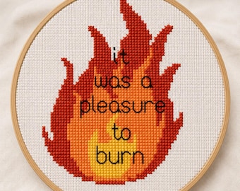 Fahrenheit 451 Quote Cross Stitch Pattern