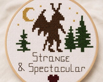 Emotional Support Cryptid: Jersey Devil Cross Stitch Pattern