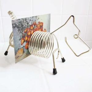 Organizador de cartas en espiral con forma de perro escocés vintage: bonito soporte para billetes de escritorio con forma de animal