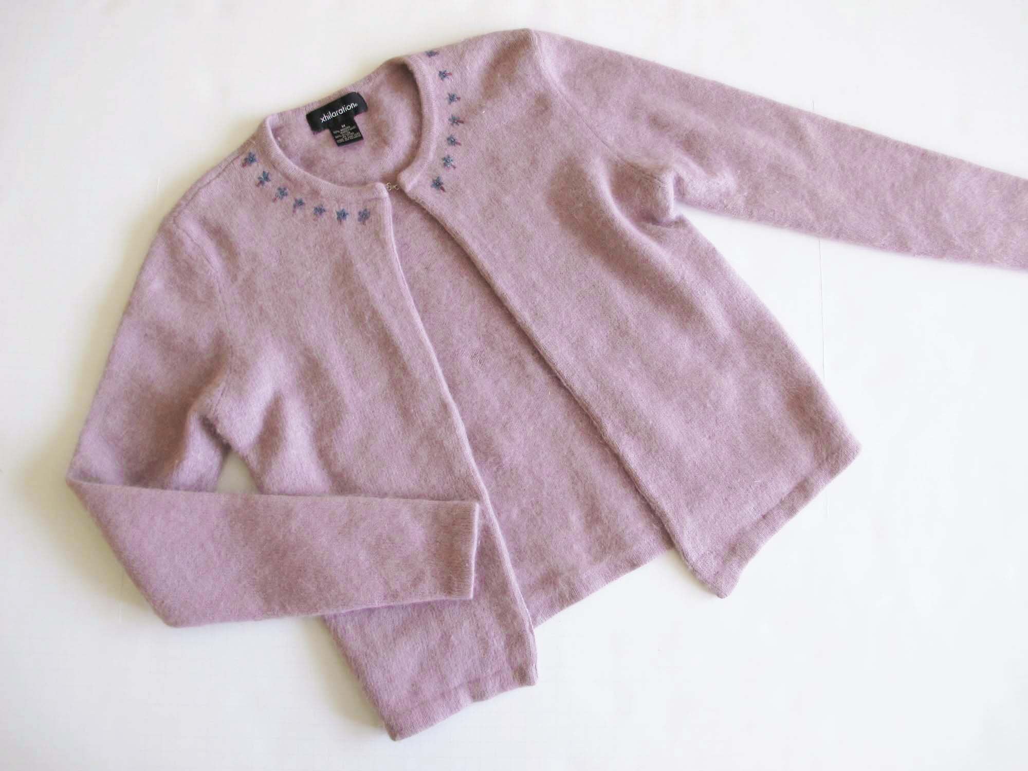 Y2k 2000s Fuzzy Pastel Cardigan S 
