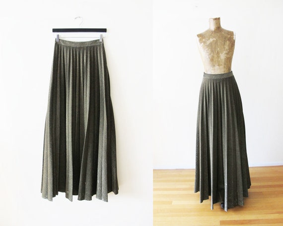 Vintage 70s Skirt Small - 70s High Waist Maxi Skir