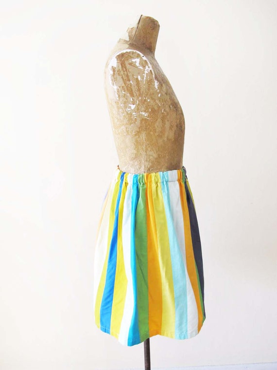 60s Striped Mini Skirt XS S - Vintage 1960s Handm… - image 4