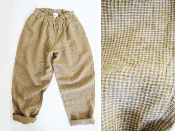 Vintage 90s FLAX Linen Pants L - High Waist Casual