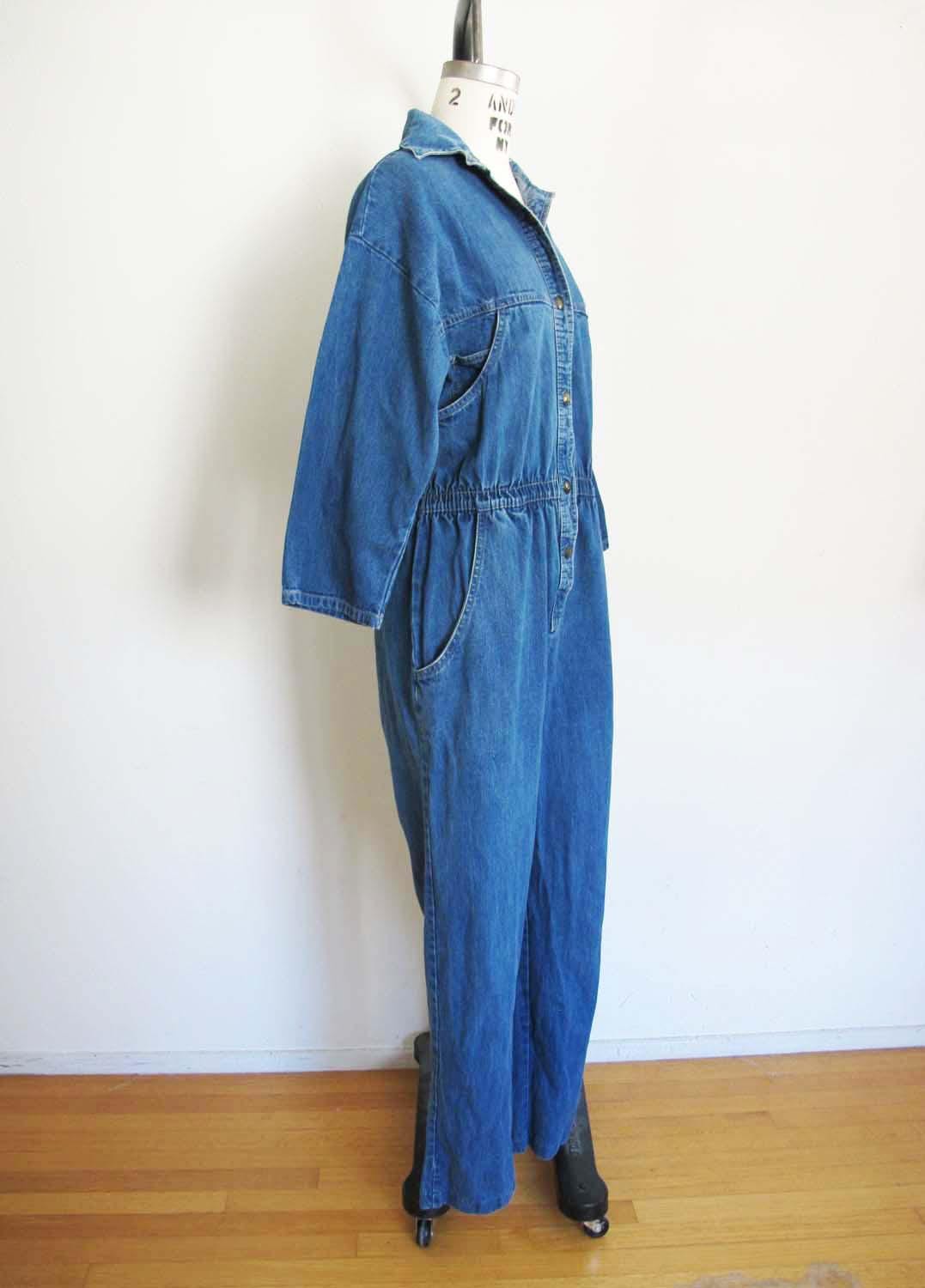 Vintage 80s Denim Jumpsuit: Blue Jean Coveralls, S/M - Etsy