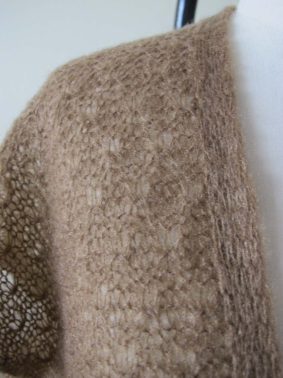 Vintage Ballet Warm Up Fuzzy Open Knit Wrap Blous… - image 5