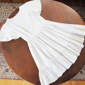 Vintage 60s White Country Western Womens Square Dance Dress S - 1960s Cute Kawaii Gothic Lolita  Ruffle Romantic Sundress