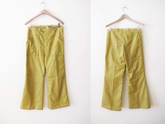 60s Yellow Bell Bottoms 29 Waist - Vintage 1960s … - image 2