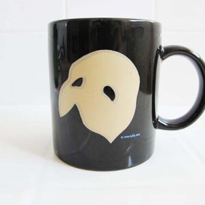 Phantom Of The Opera Coffee Mug - Vintage 1986 Andrew Lloyd Webber Phantom Mask Cup - Musical Theater Lover Gift
