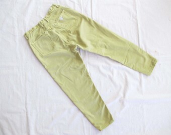 Vintage 90s Guess Jeans 30 - 1990s Pastel Green High Waist Denim Tapered Skinny Leg Pants