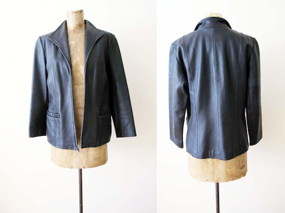 y2k ヴィンテージ　レザージャケット　ラムレザー　デッドストック　M 襟　短丈 y2k ヴィンテージ レザージャケット ラムレザー デッドストック M 襟 短丈