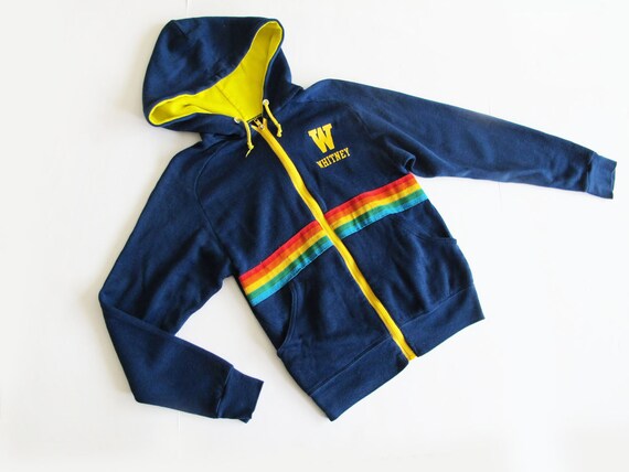 Vintage 70s Hoodie Sweatshirt XS S - 70s Rainbow S