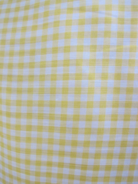 Vintage 50s Yellow Gingham Plaid Womens Blouse S … - image 2