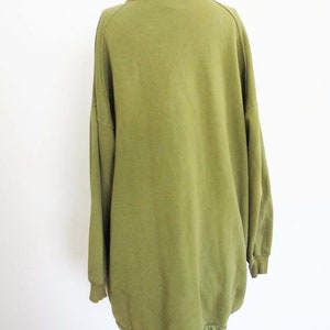 Vintage 90s Grunge Olive Green Long Cotton Anorak Sweater Jacket Baggy Oversized Large image 5