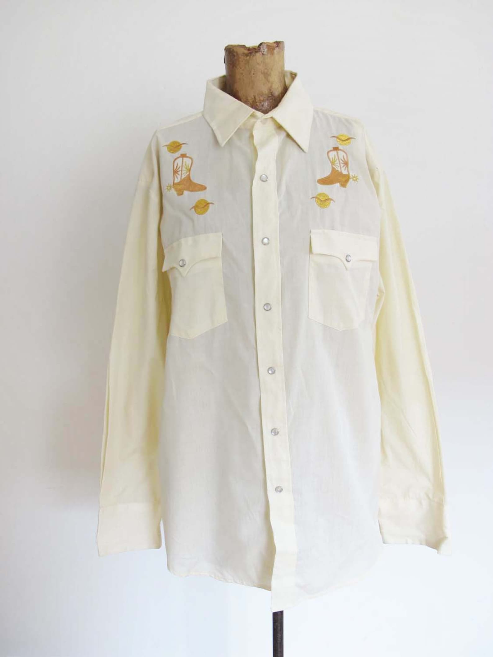 Vintage 70s Mens Western Pearl Snap Shirt Large 1970s | Etsy