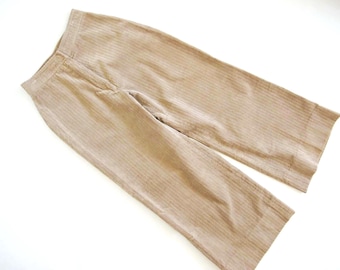 Vintage 70s Wide Wale Tan Brown Corduroy Pants 25 Waist XS -  High Waist Sailor Style